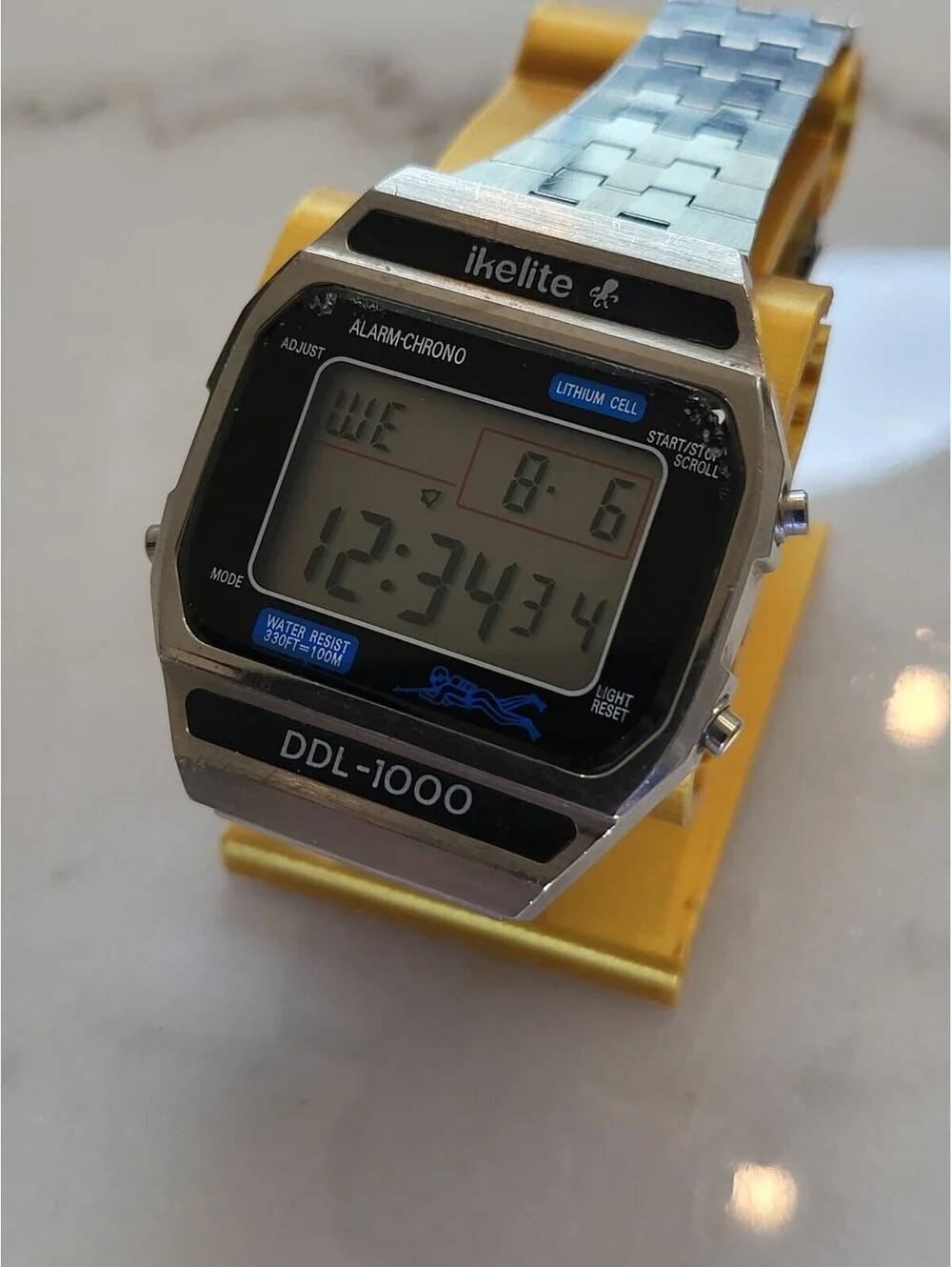 Vtg 1983 Ikelite DDL-1000 Digital Diver Mens Watch Working 38mm Fits Up To 8